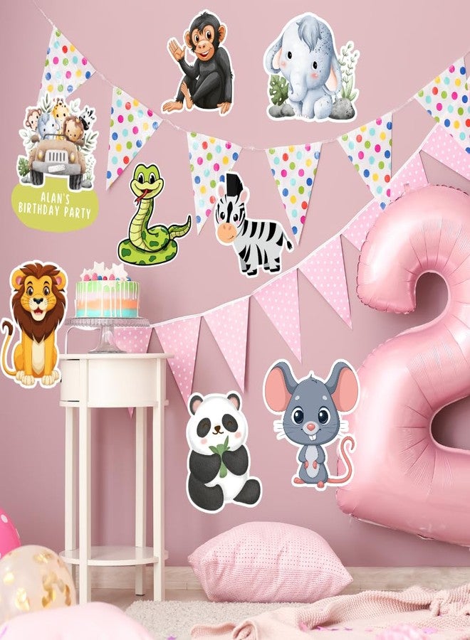 Yellow Nuts Personalized Animals Jungle Birthday Party Cutouts Big Size Home Kids Room Party Hall Decoration Walls Ceiling - Image 3